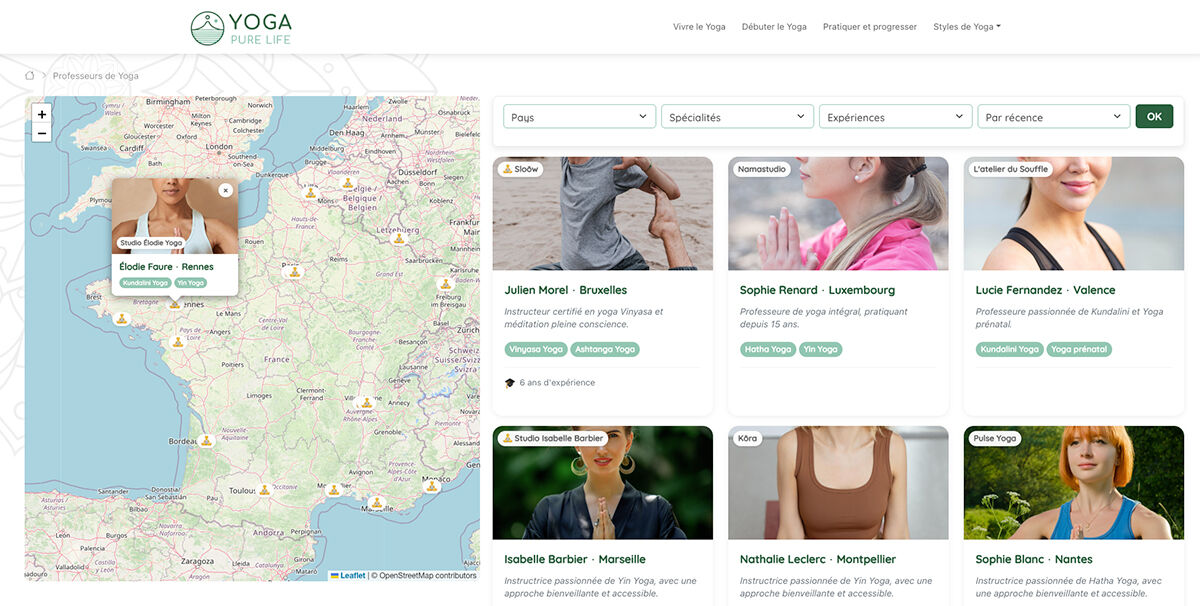 Capture d'écran de l'interface de gestion de studio